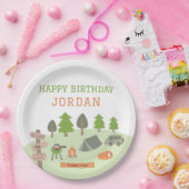 バックヤードキャンプ誕生日アンダーザスターズアウトドア ペーパープレート (パーティー)