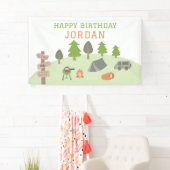 バックヤードキャンプ誕生日アンダーザスターズアウトドア 横断幕 (インサイチュ)