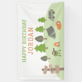 バックヤードキャンプ誕生日アンダーザスターズアウトドア 横断幕 (縦)