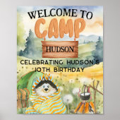 バックヤードキャンプ誕生日キャンプアウトパーティーウェルカム ポスター (正面)