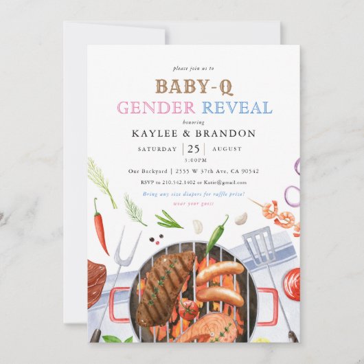 バックヤードクックアウトコーデッドBBQベンダーリビール  招待状 (正面)