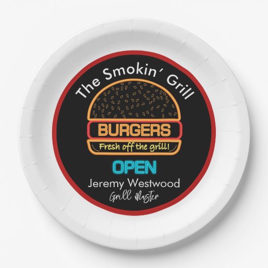 バックヤードグリルマスターバーガー紙プレート ペーパープレート (正面)