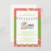 バックヤードサマーシーフードパーティの招待状 招待状 (正面/裏面)