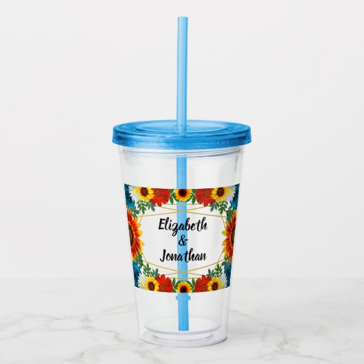 バックヤードサマーフローラ幾何学模様 アクリルタンブラー (正面)