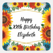 バックヤードサマーフローラ幾何学模様 スクエアシール (正面)