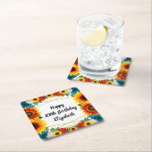 バックヤードサマーフローラ幾何学模様 スクエアペーパーコースター (インサイチュ)