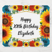 バックヤードサマーフローラ幾何学模様 スパークリングワインラベル (シングルラベル)