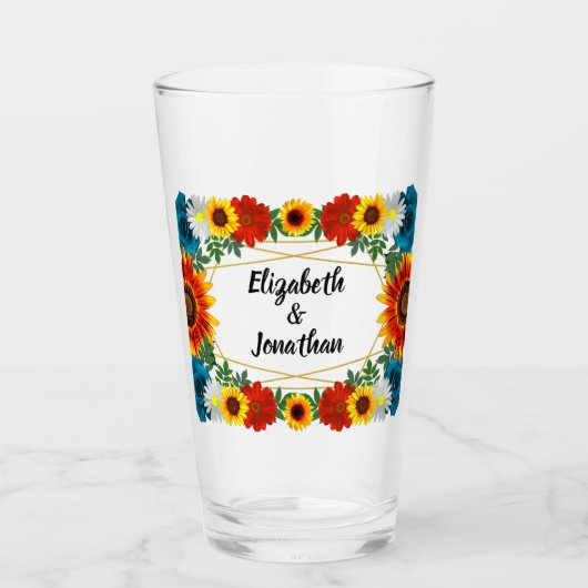 バックヤードサマーフローラ幾何学模様 タンブラーグラス (正面)