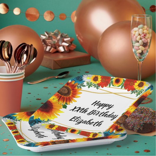 バックヤードサマーフローラ幾何学模様 ペーパープレート (複数)