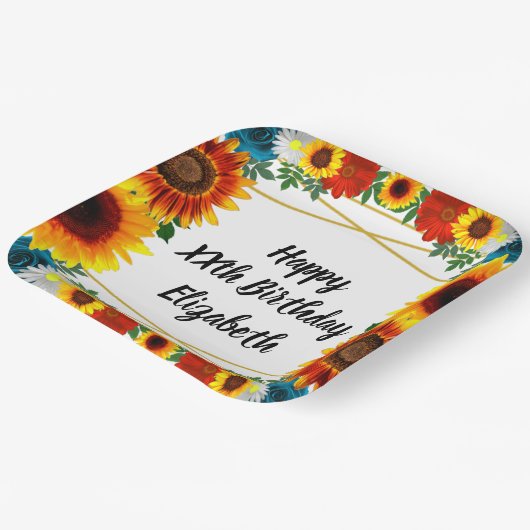 バックヤードサマーフローラ幾何学模様 ペーパープレート (傾斜あり)