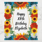 バックヤードサマーフローラ幾何学模様 ワインラベル (シングルラベル)