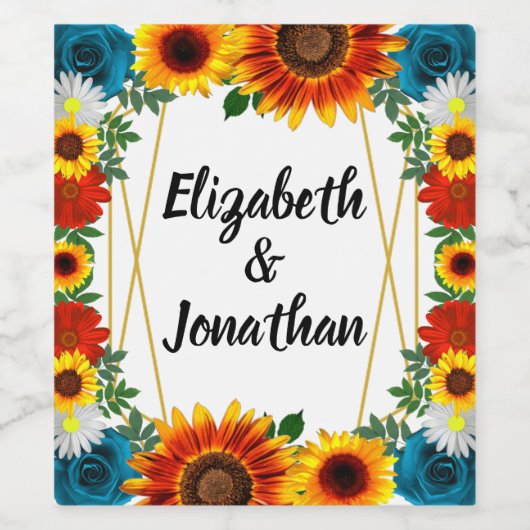 バックヤードサマーフローラ幾何学模様 ワインラベル (シングルラベル)