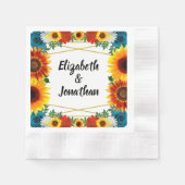 バックヤードサマーフローラ幾何学模様 縁ありカクテルナプキン (正面)