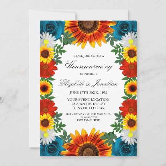 バックヤードサマーフローラ引っ越し祝いパーティー 招待状 (正面)