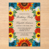 バックヤードサマーフローラ誕生日 アクリル招待状 (正面)