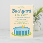 バックヤードスイミングプールバースデーパーティー 招待状 (スタンド正面)