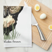 バックヤードチキン農家とルースターデザイン キッチンタオル (四つ折り)