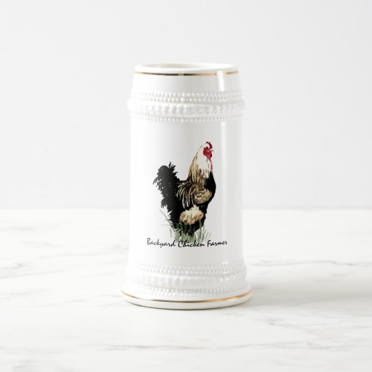 バックヤードチキン農家とルースターデザイン ビールジョッキ (中央)