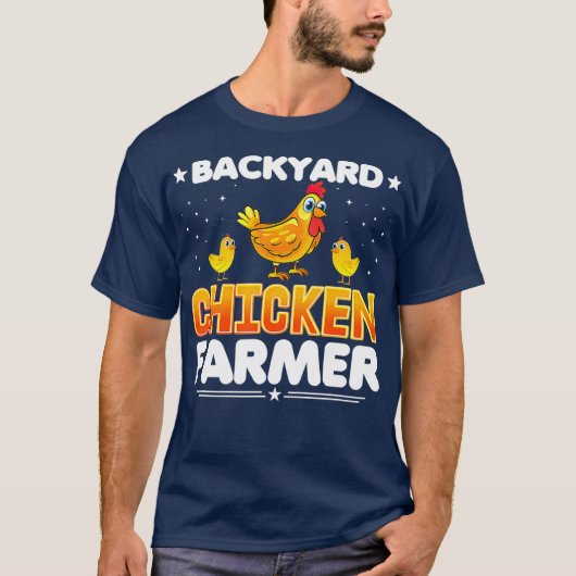 バックヤードチキン農家-農業チキンレディ Tシャツ (正面)