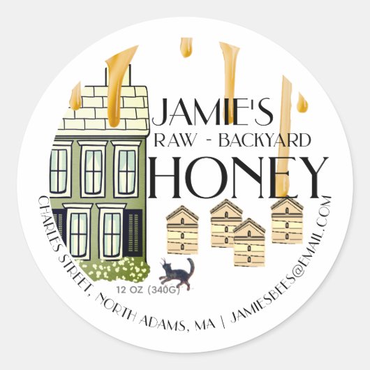 バックヤードドリップハニーコテージビーハイブズキャット ラウンドシール (正面)