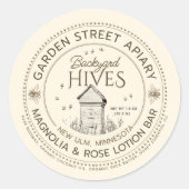 バックヤードハイブズビーズワックスバーラベル ラウンドシール (正面)