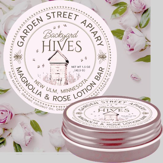 バックヤードハイブズビーズワックスバーラベル ラウンドシール