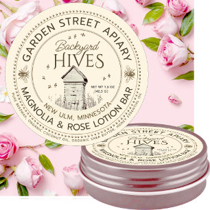 バックヤードハイブズビーズワックスバーラベル ラウンドシール