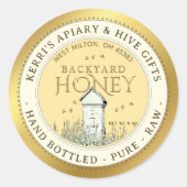 バックヤードハイブハニーラベル手瓶入り生 ラウンドシール (正面)