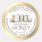 バックヤードハイブハニーラベル手瓶入り生 ラウンドシール (正面)
