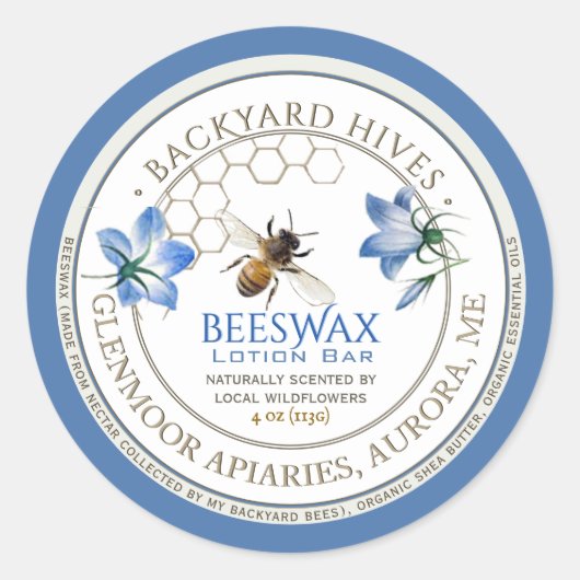 バックヤードハイブローションバーローカルフラワーアンドビー ラウンドシール (正面)