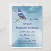 バックヤードバーベキューキングフィッシャーバードパーティー招待状 招待状 (裏面)