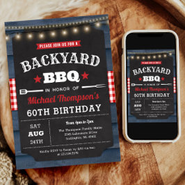 バックヤードバーベキュー60th誕生日招待状 招待状