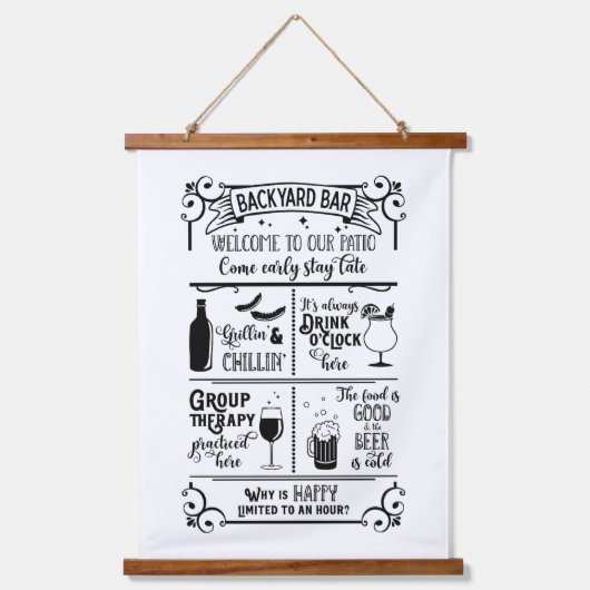 バックヤードバー 吊り下げ型タペストリー (正面)
