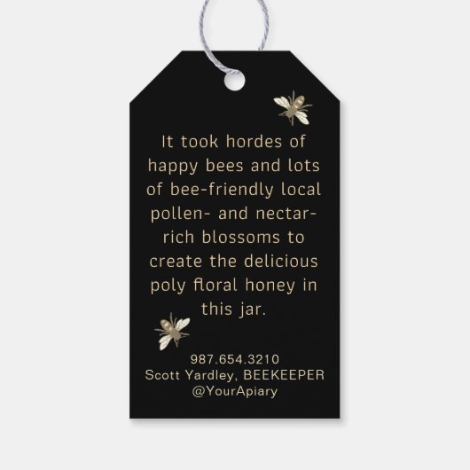 バックヤードビーズハニージャーブネックラベルブラック ギフトタグ (裏面)