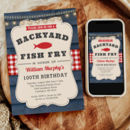 バックヤードフィッシュフライ100th誕生日招待状 招待状