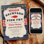 バックヤードフィッシュフライ40th誕生日招待状 招待状<br><div class="desc">裏庭の魚魅力的フライ誕生日招待状のご紹介！素朴な木の要素で作られたこの招待は、開放的な空の下で完璧な居心地の良祝い、素朴な田舎風を醸し出す。赤、白、青のクラシックの組み合わせは、アメリカーナのtouchを追加しゃれているし、フェスティバル収集のステージを設定する。裏庭のバッシュでも居心地の良い料理でも、おいしい食べ物や笑い声、懐かしい思い出が詰まった忘れられない誕生祝いの雰囲気を味わえる。この特別な日を祝うために私たちと一緒にグリルを燃やす準備をしなさい。</div>