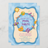 バックヤードプールパーティの招待状 招待状 (正面/裏面)