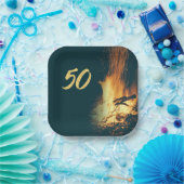 バックヤードボンドファイア誕生日シーズナルパーティー ペーパープレート (パーティー)