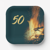 バックヤードボンドファイア誕生日シーズナルパーティー ペーパープレート (正面)