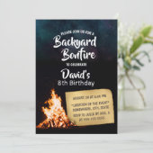 バックヤードボンファイアアンダースターズキャンピング誕生日 招待状 (スタンド正面)