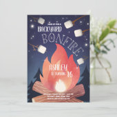 バックヤードボンファイヤーキャンピンググランプアウトドア誕生日 招待状 (スタンド正面)