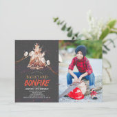 バックヤードボンファイヤーキャンピングスモーレ誕生日写真 招待状 (スタンド正面)