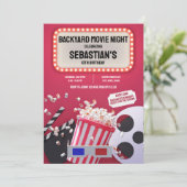 バックヤードムービーナイト子供の誕生日パーティー 招待状 (スタンド正面)