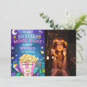 バックヤードムービーナイト誕生日写真 招待状 (スタンド正面)