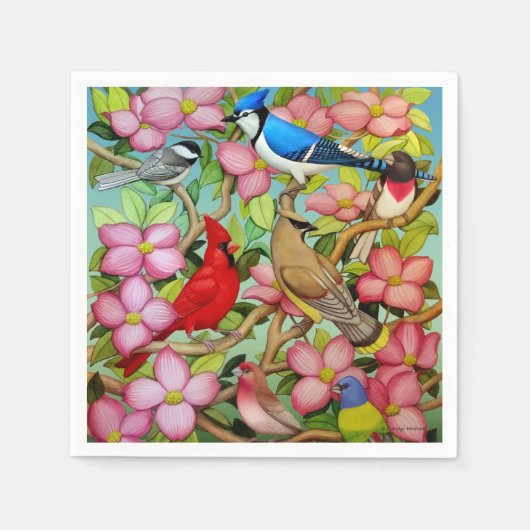 バックヤードワイルドバーズインドッグウッド紙ナプキンス スタンダードカクテルナプキン (正面)