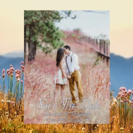 バックヤード国の日付の保存 箔招待状ポストカード