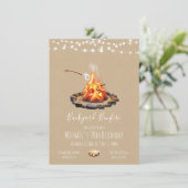 バックヤード焚き火のライトストリング招待状 招待状 (スタンド正面)