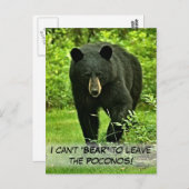 バックヤード黒熊"耐えることができない離れ!" ポストカード (正面/裏面)