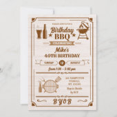 バックヤードBBQとビール誕生日パーティー 招待状 (正面)