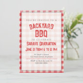 バックヤードBBQグラッカジュアルドパーティークックアウトギンガムレッド 招待状 (スタンド正面)